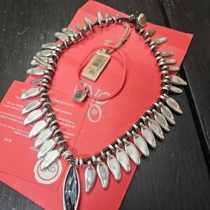 UNO de 50 Silver Necklace with Blue Pendant NWT